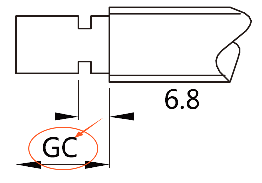GC变更支持侧轴端长度(mm)